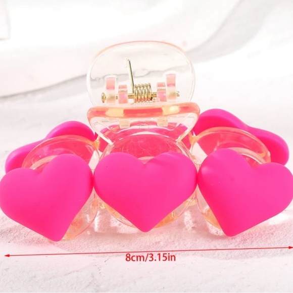 NWT Pink Heart Hair Clip string hold - Picture 11 of 11